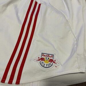 Adidas New York Red Bulls MLS Soccer Shorts White Red Climacool Clima365 XL